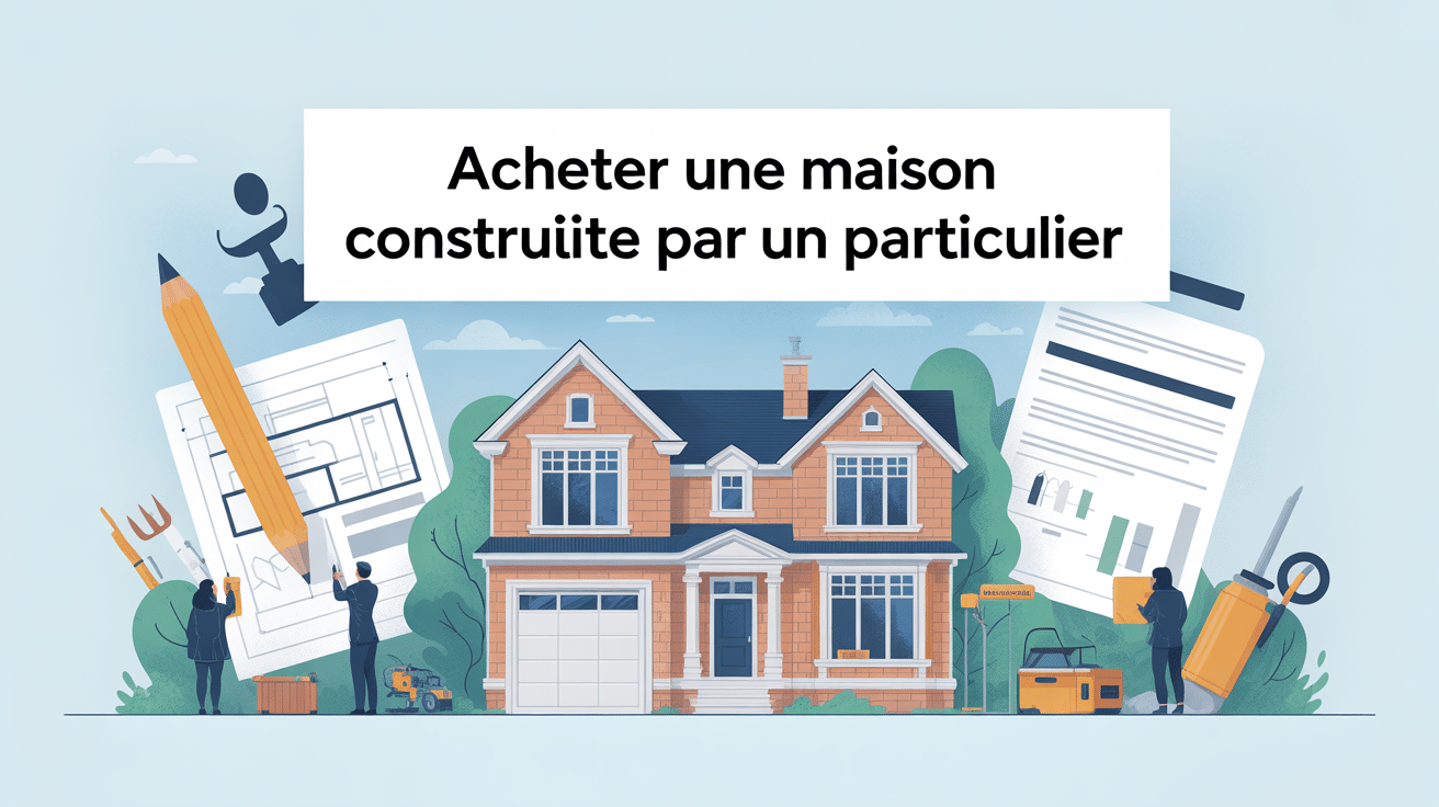 acheter une maison construite par un particulier illustration vectorielle