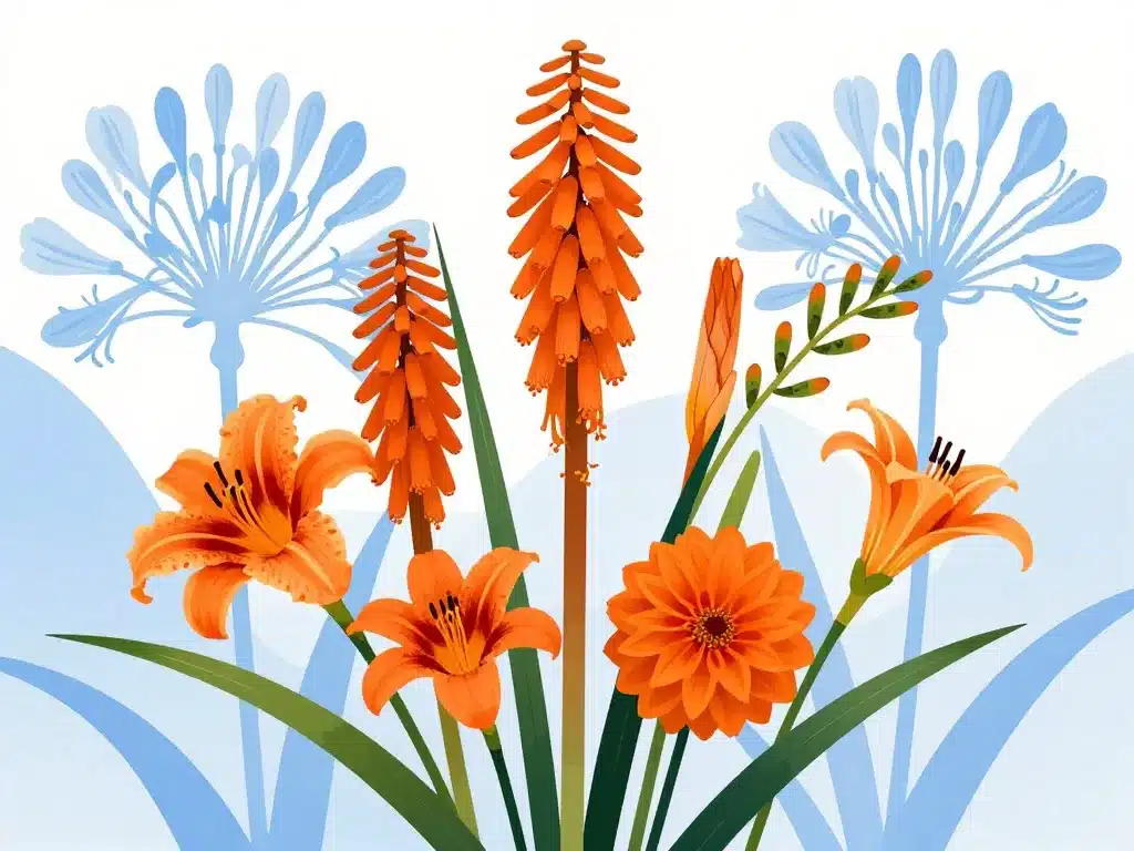 agapanthe orange et fleurs alternatives orange vif