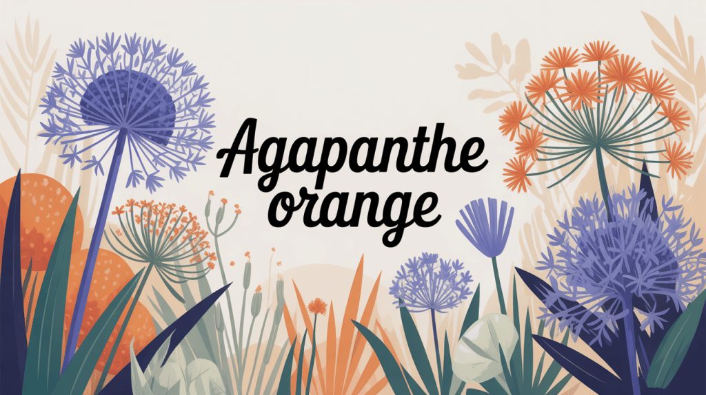 agapanthe orange et fleurs variées dans un jardin lumineux