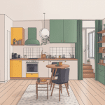 aménagement petite maison 50m2 illustration déco optimisée
