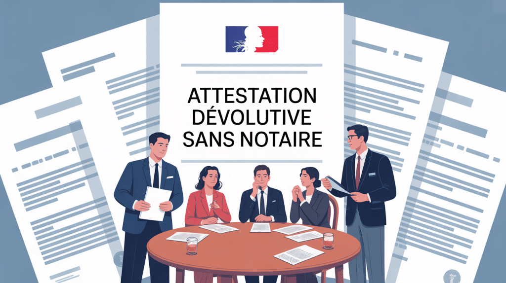 attestation dévolutive sans notaire illustration documents et héritiers