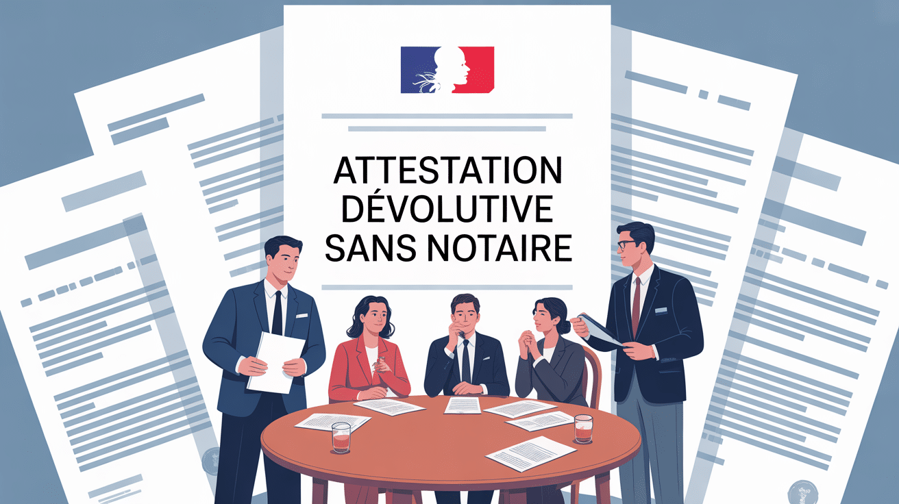 attestation dévolutive sans notaire illustration documents et héritiers