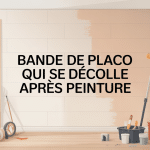 Illustration mur bandes placo qui se décolle après peinture
