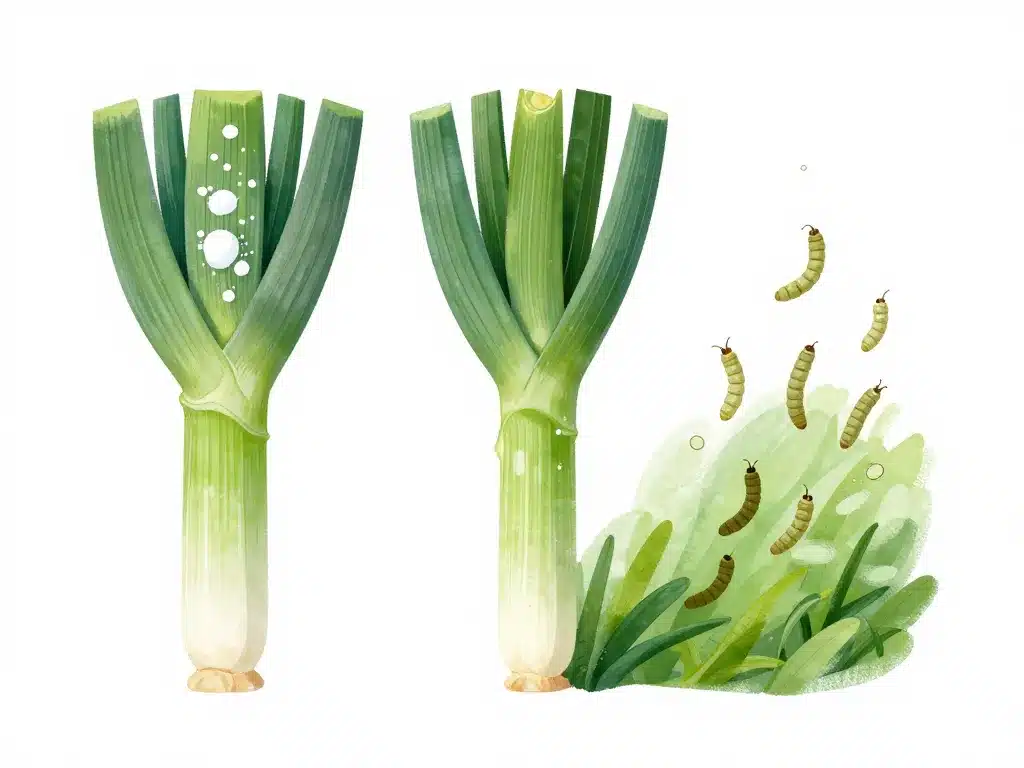Schéma bicarbonate de soude contre le ver du poireau