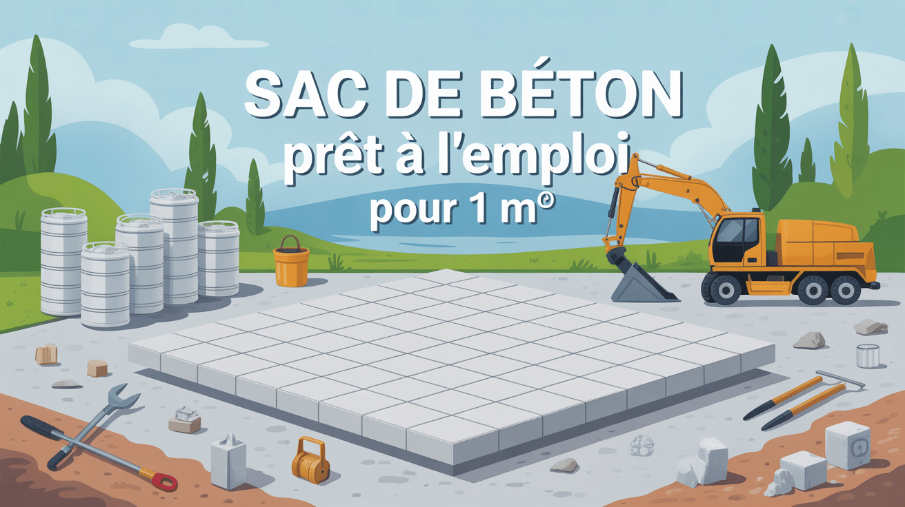 Illustration centrale du calcul des sacs de béton tout prêt pour 1m2
