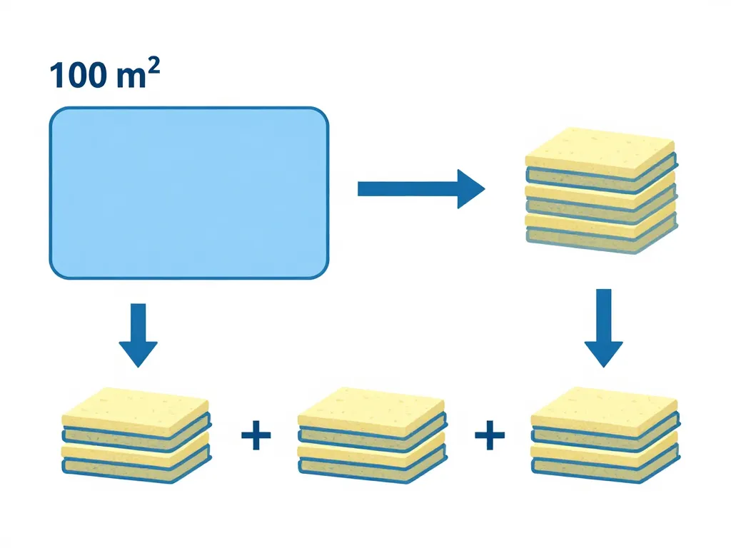 combien de sac de laine de verre pour 100m2 méthode calcul étape