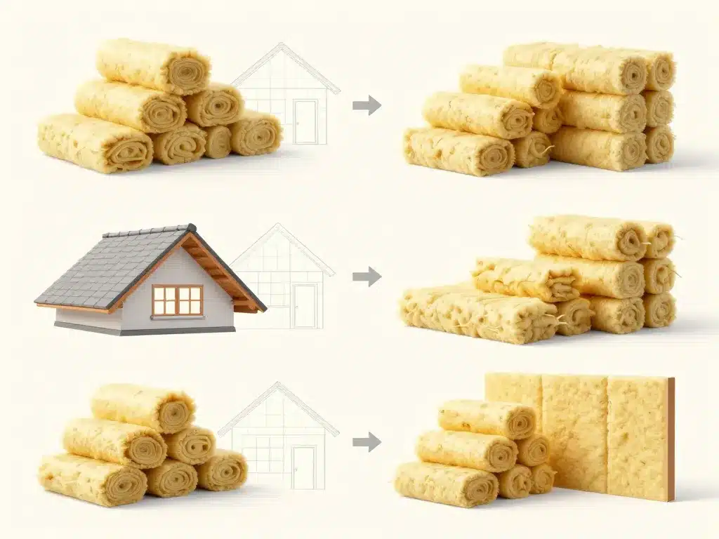 combien de sac de laine de verre pour 100m2 selon isolation