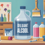 illustration vectorielle diluant alcool atelier propre et outils peinture