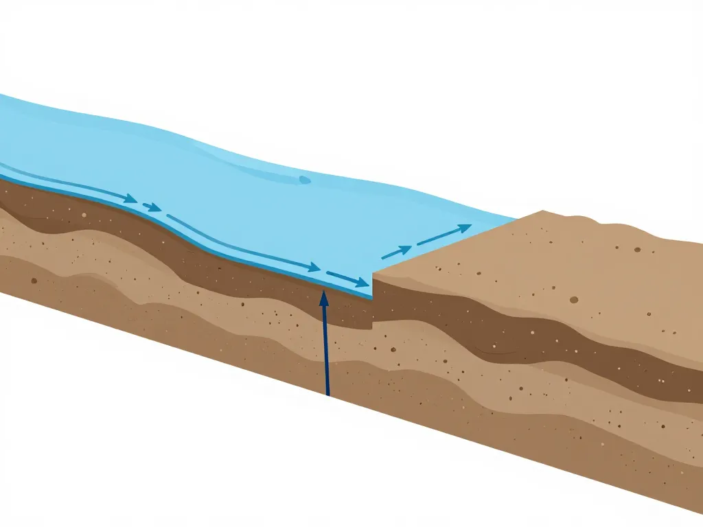 Schéma pression hydrostatique drain pour mur de soutènement