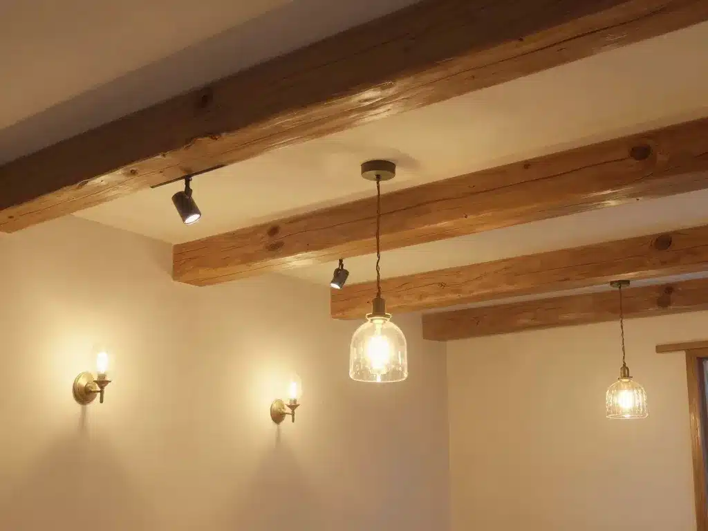 eclairage plafond poutre apparente avec luminaires adaptés