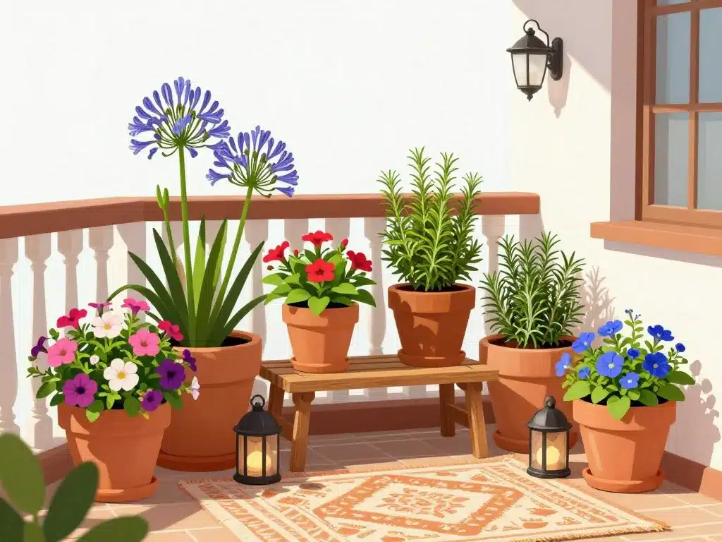 Fleur sud pot terrasse balcon méditerranéen