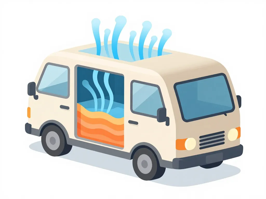 Schéma isolation caravane protection chaleur froid