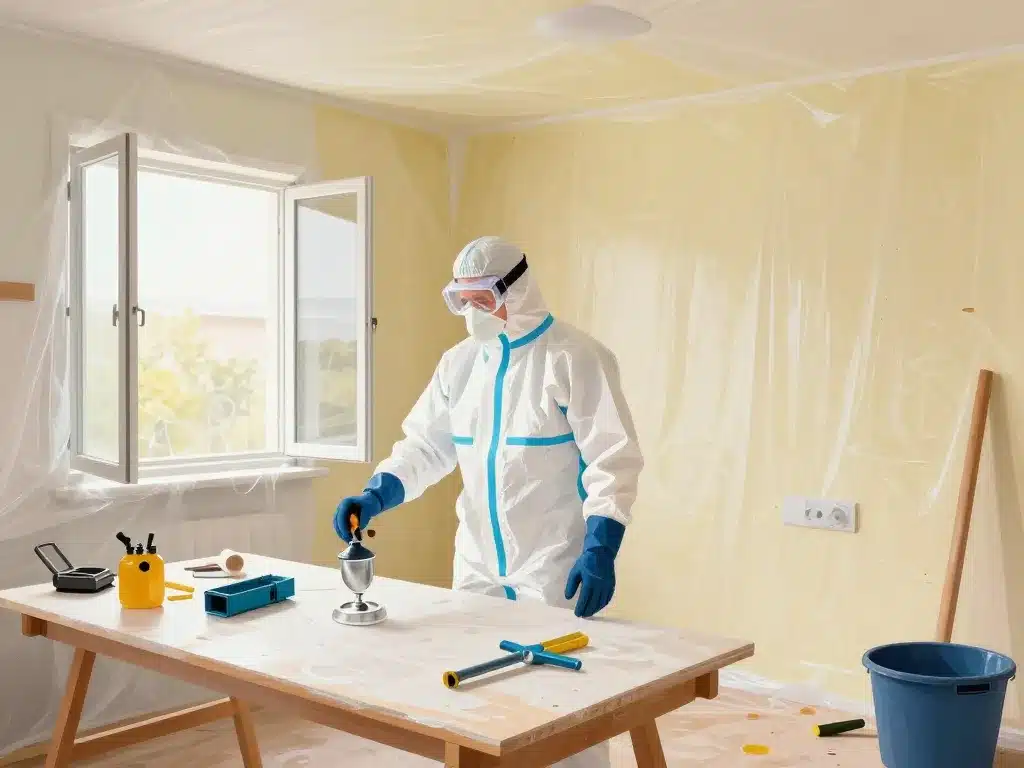 Préparation chantier isolation mousse polyuréthane projetée faire soi-même sécurité équipement