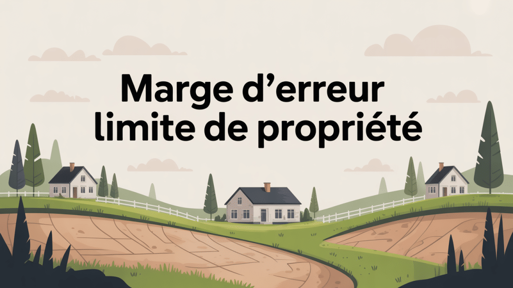 illustration épurée marge d'erreur limite de propriété terrain bornes