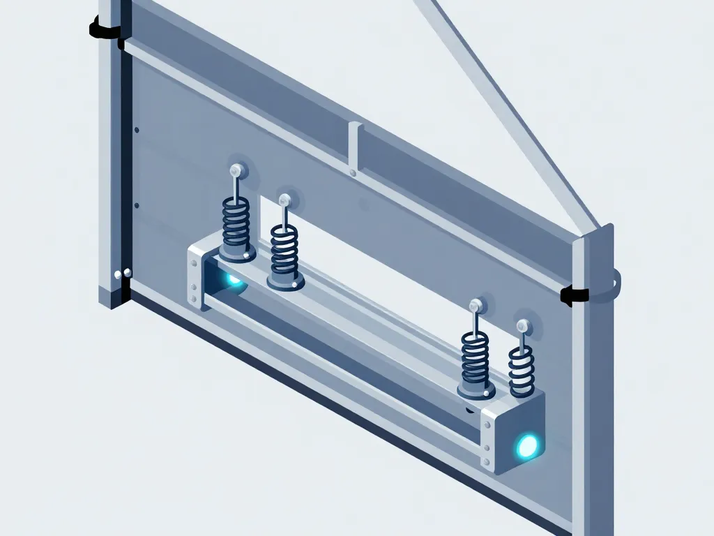 Schema mecanisme porte de garage basculante manuelle composants ressorts rails