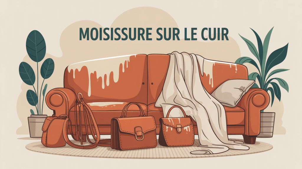 moisissure cuir danger sur objets en cuir illustration