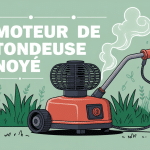 moteur tondeuse noyé temps d attente illustration vectorielle