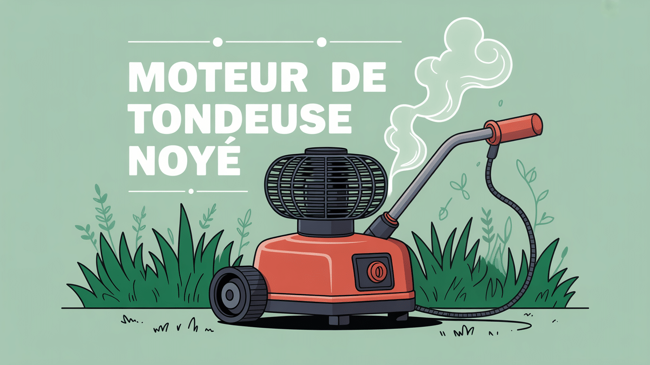 moteur tondeuse noyé temps d attente illustration vectorielle