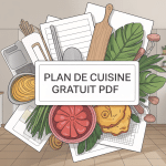Plan de cuisine gratuit PDF moderne vue de dessus
