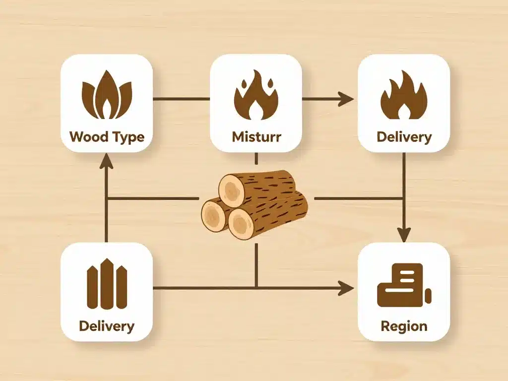 prix du stère de bois en 50 cm facteurs principaux diagramme