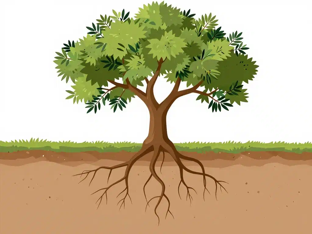 racine olivier diagramme racines horizontales