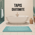 tapis diatomite danger posé dans salle de bain moderne