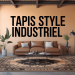 Illustration loft avec tapis pour style industriel