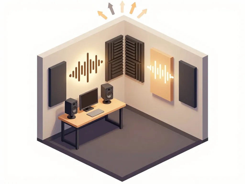Schéma conceptuel traitement acoustique home studio