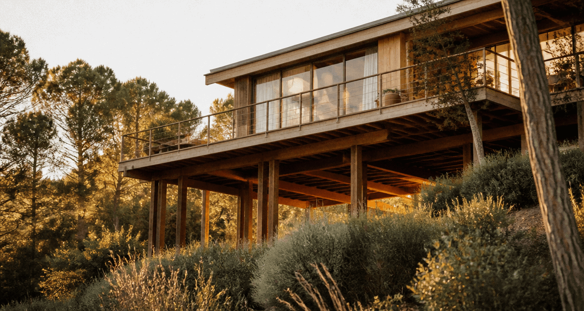 constructeur maison sur pilotis sur terrain en pente