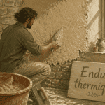 enduit correcteur thermique appliqué sur mur ancien