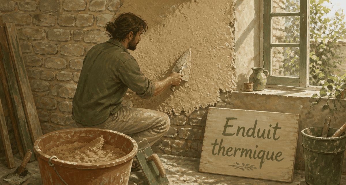 enduit correcteur thermique appliqué sur mur ancien