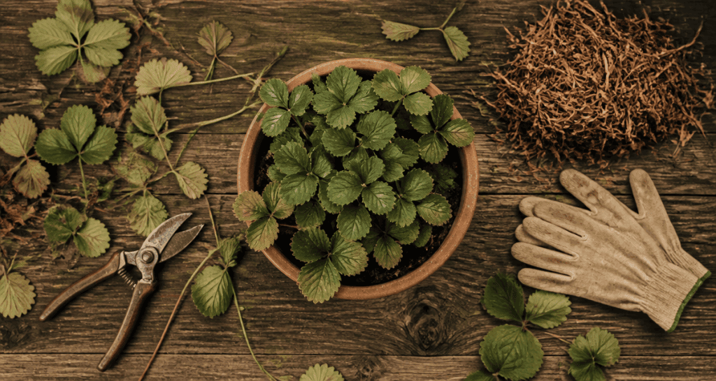 faut il couper les feuilles des fraisiers avant l'hiver entretien fraisiers
