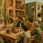 habitat collectif résidents terrasse jardin