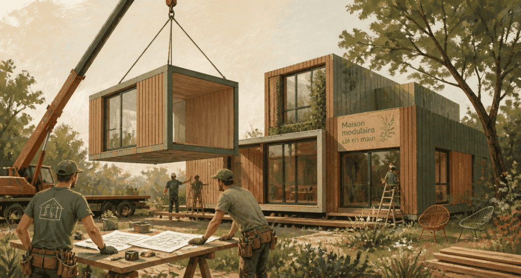 maison modulaire prix clé en main assemblage chantier