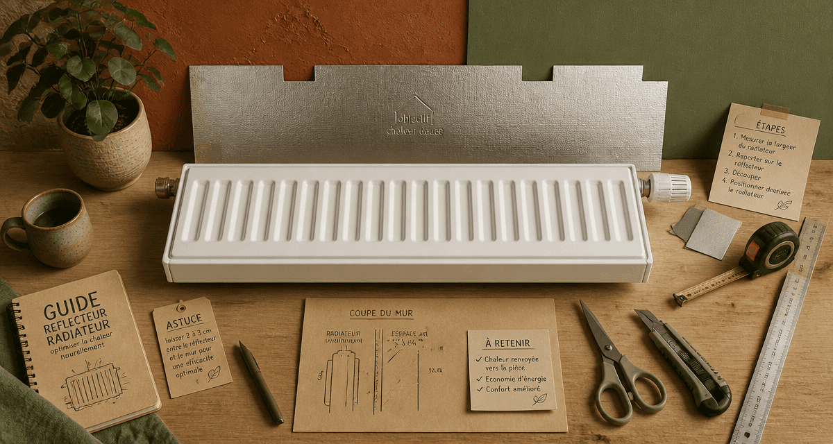 panneau réflecteur radiateur posé avec outils