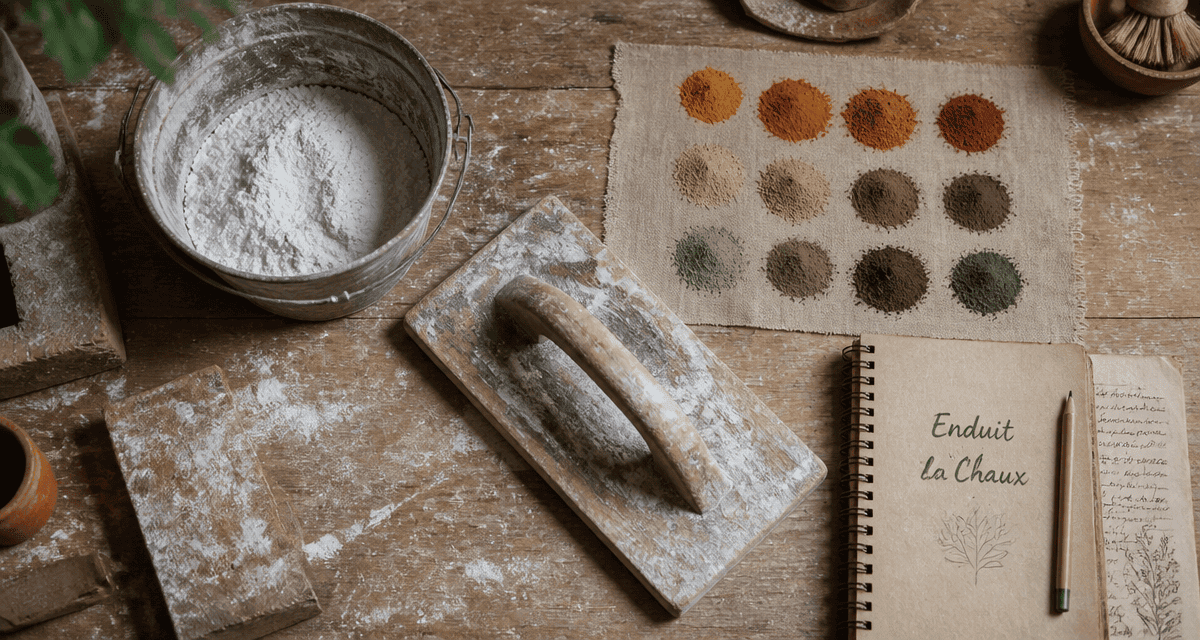 outils atelier chaux enduit pigments
