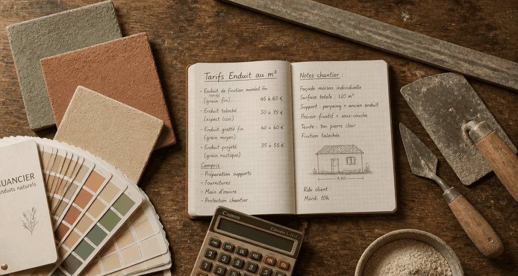 prix enduit m2 outils façadier nuancier