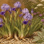 Que mettre au pied des iris massif fleuri