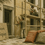 Ravalement ITE ouvriers isolent façade maison
