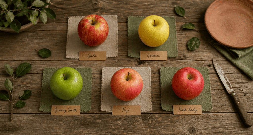varietes de pommes les plus consommees Gala Golden Granny Smith Fuji Pink Lady
