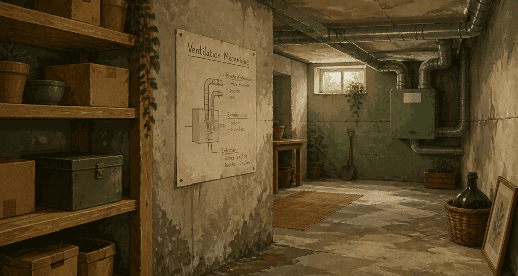 ventilation mecanique sous sol avec humidite et radon