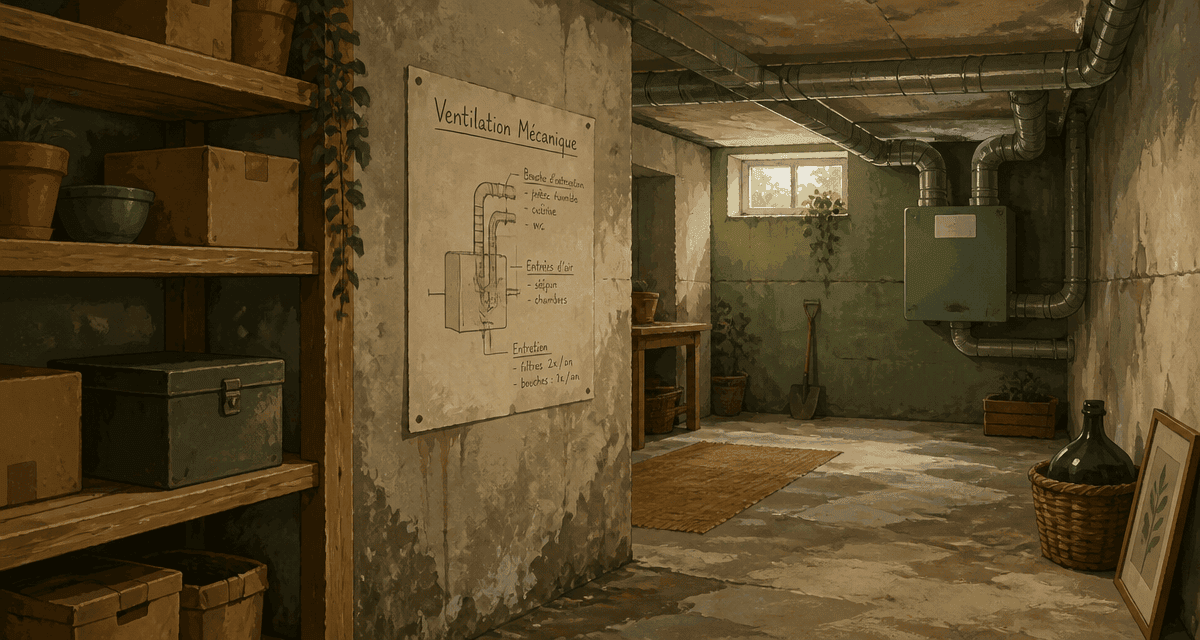 ventilation mecanique sous sol avec humidite et radon