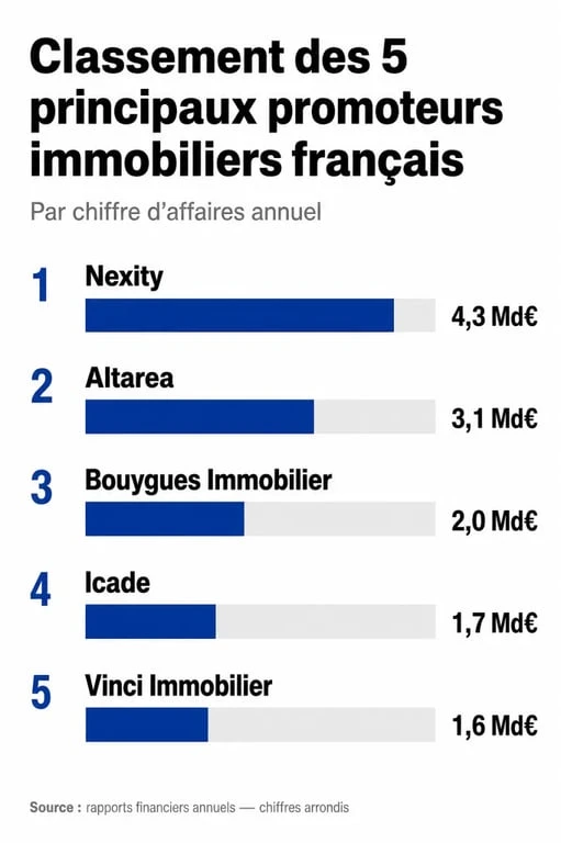 Classement des principaux promoteurs immobiliers en France par chiffre d'affaires