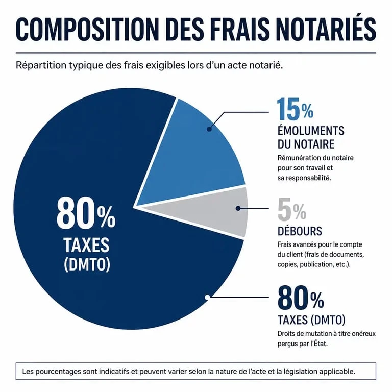 Répartition des frais de notaire pour une SCI : taxes, émoluments et débours