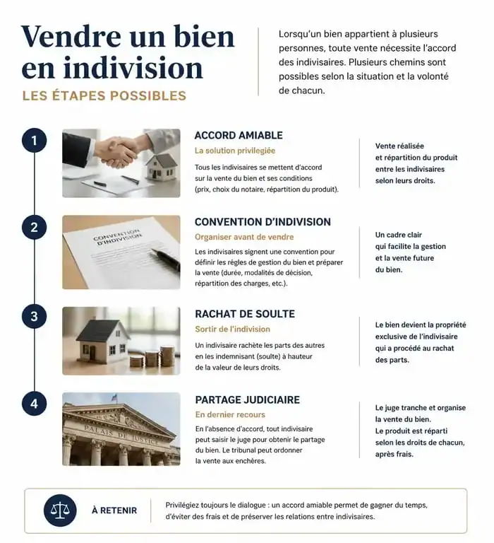 Processus de vente d'une maison en indivision entre frère et sœur