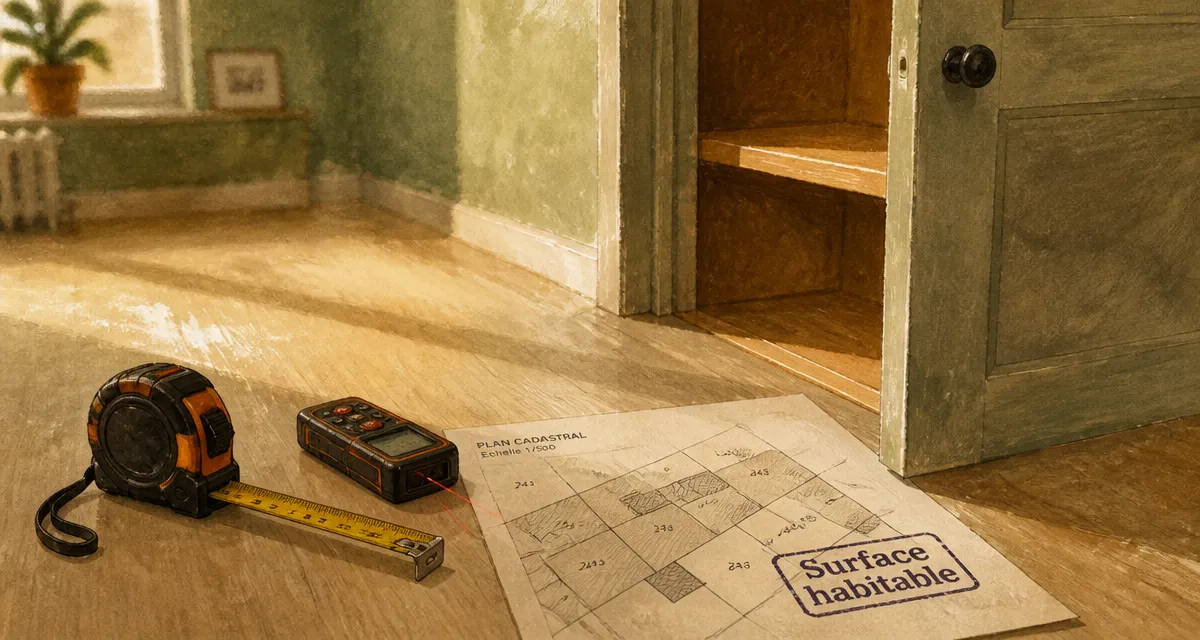 Placard surface habitable : hauteur 1,80 m