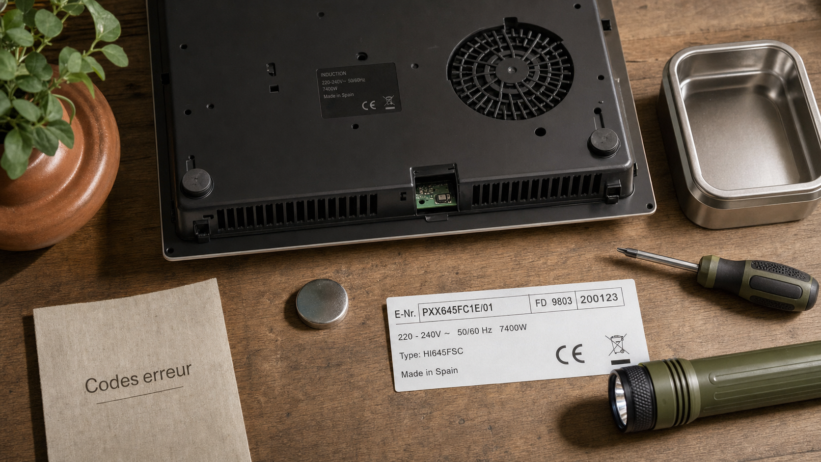 Pl ue induction Bosch problème : réinitialisation 15 min et codes erreur
