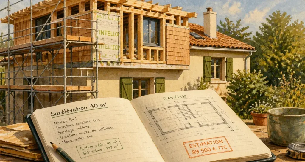 Prix surélévation maison 40m2 : aperçu techniques et coûts réels