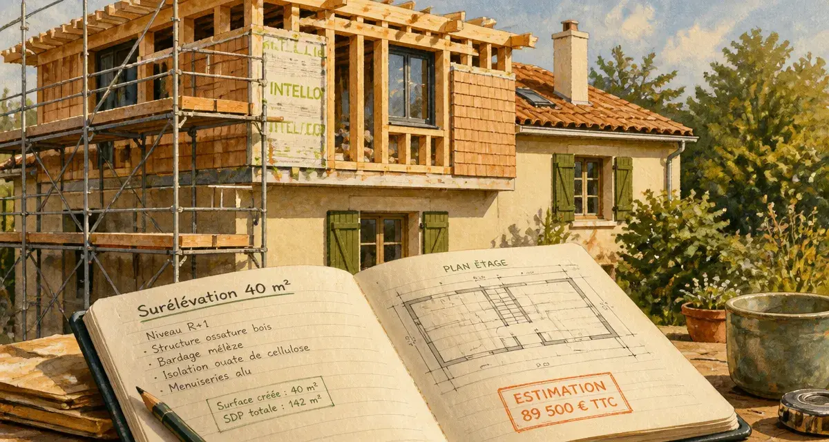 Prix surélévation maison 40m2 : aperçu techniques et coûts réels