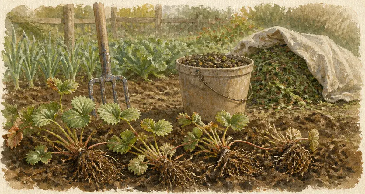 Que faire des vieux fraisiers : arracher les vieux plants et les recycler au potager